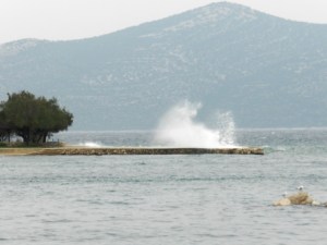 Strong southerly winds